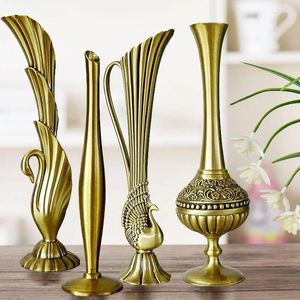 Wazony Antique Flower Vase Decor Home Metal Tabletop Craft Dekoracja