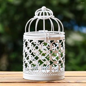 Candle Holders 1PC Nordic Iron Hollow Bird Cage Type Candlestick Creative Home Decoration European Wedding Props Candlelight Dinner Cup