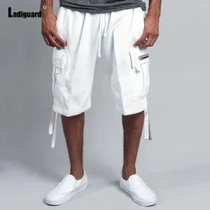 Men's Shorts Ladiguard 2024 Men Fashion Leisure Hip Hop Solid Drawstring Half Pants Plus Size Mens Casual Stand Pocket Sweat