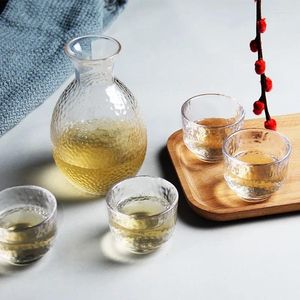 Weingläser Vintage Japaner Sake Set Glass Cup Keramik Flächenlikor 1 Topf 4 Tassen Home Bar Weiße kreative Getränke Geschenke