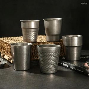 Mugs Retro Industrial Style Coffee Cup 304 Stainless Steel Water Double Wall Beer Tea Espresso Cups