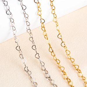 Chains 3.8mm Hollow Stainless Steel Sweet Cute Love Statement Heart Link Chain Necklace Handmade For Girlfriend Women Jewelry Gift