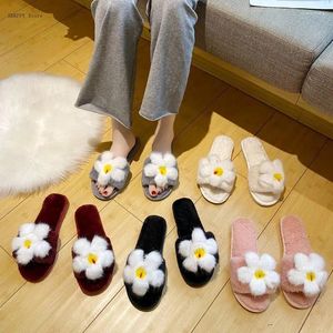 Slippers desenho animado Cotton Cotton Women2024Autumn e Winter Fashion Home Home Indoor Flor Flat Mulheres