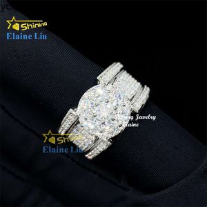 Luxury Iced Out Luxury 925 Sterling Silver Diamond CZ Moissanite eller VVS Moissanite Custom Rings