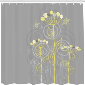 Duschgardiner Flower Curtain är inspirerad av det abstrakta Ocean Theme Pattern Decoration Waterproof Fabric Badrum