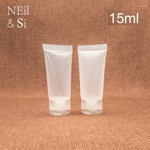 Storage Bottles 15ml Plastic Cream Bottle Refillable Facial Cleanser Cosmetic Soft Tube Shampoo Lotion Squeeze Container Frosted Clear