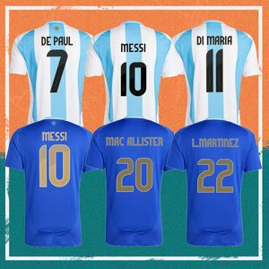 2024 Versão do jogador Argentina Jersey de futebol 24/25 de Paul Alvarez di Maria Enzo nico Maillots de Football Messis Mac Allister L.Martinez camisa uniforme