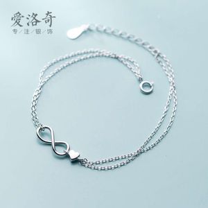 Aloqi S Sier Personality Infinite Number Symbol Bracelet Elegant And Simple Love Handicraft S2419