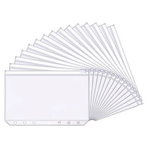 Notebook 3060120pcs Budget buste in contanti Perfetti per 6 anelli Binder A5, A6 A7 LOOSELEAF Notebook PVC Crush Bill Borse