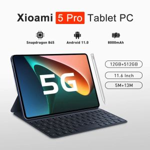 Çıkartmalar Yeni Orijinal Pad 5 Pro Tablet 128GB/512GB ROM Global Versiyon Tablet Android 11.0 Snapdragon 845 Google Play Sim 5G WiFi Type