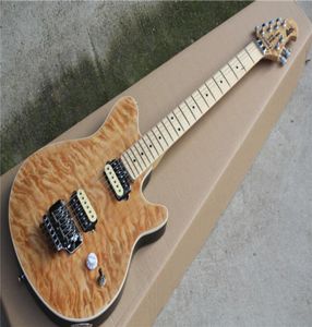 Edward Van Halen Wolf Axis Trans Brown Qulit Maple Top Electric Guitar Tremolo Bridge Back Cover Maple Fingerbaord3404908