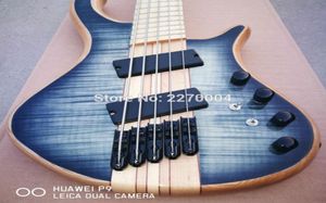 Promotion Mayon 5 Strings Dark Blue Black Flame Maple Top Electric Bass Guitar Neck Through Body Fanned Frets Black Hardware4239149
