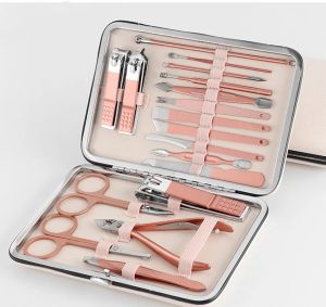 Formteile 18pcs Edelstahl Pediküre Professionelle Nagelschneider Set Nuticle Eagle Haken Pinzette Maniküre Schönheitswerkzeuge Kit Kit