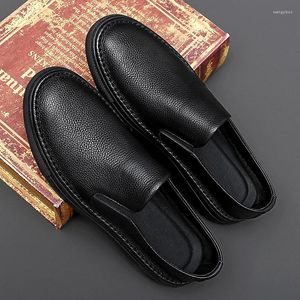 Casual Shoes Luxury Italian Mens Brand Comfy Men loafers High Quality äkta läderbåt Mockasins som kör lägenheter