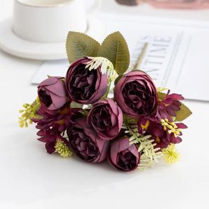 Decorative Flowers Large Artificial Flower Table El Wedding Decor Silk Daisy Peony Fake Bouquet Home