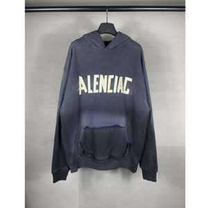 Versão Hoodies Balencigs Designer Hoodie Família masculina Moda 23SS High New Tape Printing Printing Casual Loose Men Women C1JQ RNDW 7Vuz