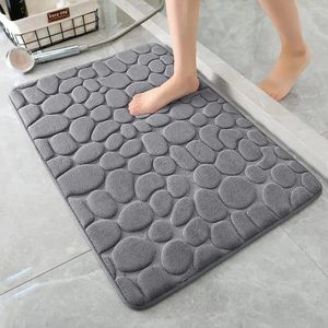 Bath Mats Rugs Memory Bathroom Mat Absorbent Foam Foot Non-slip Pebble Carpet Bathtub Embossed Super Floor Side Cobblestone