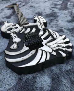Anpassade Grand Skull Bones snidade kroppsgitarr 6 strängar GL Electric Guitar9566446