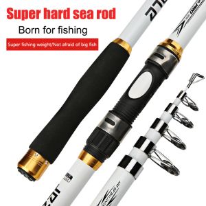 Rods GHOTDA Spining Telescopic Sea Fishing Rod Carbon Fiber + FRP 2.13.6m Hardtuned Longrange Throwing Rod Carp Baitcasting Rod