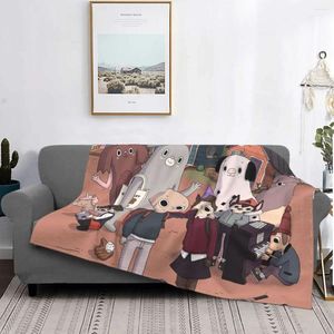 Filtar Summer Camp Island Plush Filt Hedgehog Anime Cartoon Fashion Throw For Bed Soffa Couch 200x150cm