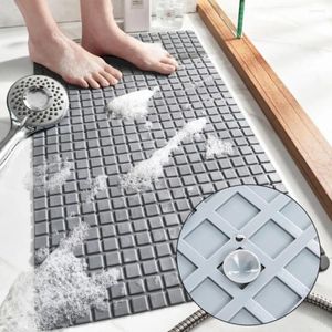 Bath Mats Anti Slip Mat Portable With Sucker Drain Hole Square Shower Pad Safety Bathtub