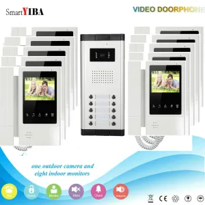 Intercom Smartyiba Video Door Phone 3/4/5/6/8/10 Multi Units Apartments Monitor colorido Porta de vídeo Home Video Intercom