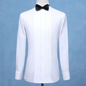 Fashion Groom Tuxedos Shirts Man Groomsmen White Black Red Men Wedding Shirts Formal Ocn Men Shirts Wingtip Collar 240329