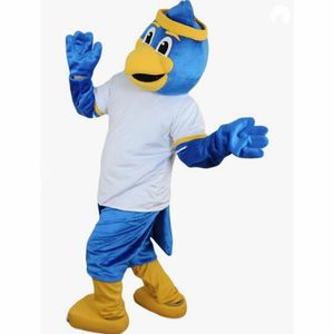 2024 Vendite calde Halloween Blue Eagle Bird Mascotte Costume Vestite Fancy Carnival Custom Fancy Costume Caratteri Costumi