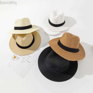 ワイドブリム帽子バケツハットレディース大きな夏の通気性のある日焼け止め麦わら帽子メンズファッションアウトドアカジュアルパナマワイドブリムビーチクールジャズユニセックスサンハット240407