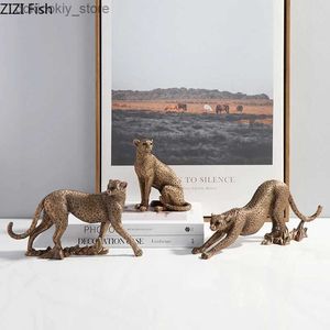 Arti e mestieri creative animali statue leopardo in resina artigianato mobili vecchi leopardo simulazione animale moderno decorazione domestica animale fiuresl2447
