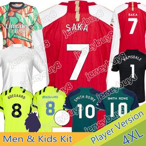 Saka Rice Home Away Dritte 23 24 25 Fußball -Trikot -Whiteout Special Kid Kit 2024 2025 Männer