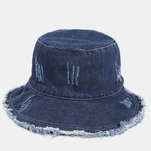 Szerokie brzegowe czapki wiadra retro mytedne dżinsowe wiadro kapelusz kobiet sombrero Panama Men Winter Fisherman Drut Projekt Składany dolny Q240403