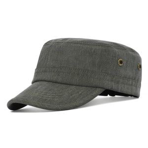 قبعات الكرة Botvela Men Women Cotton Twill Cap Cap قابلة للتعديل القبعة العسكرية عتيقة قمة شقة Q240403