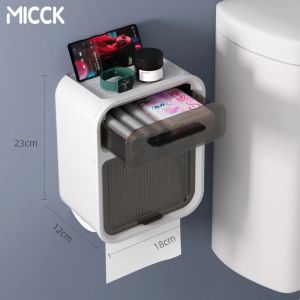 ホルダーMICCKプラスチックトイレットペーパーバスルームのためのホルダーダブルレイヤーウォールマウントティッシュハンガーバスルームオーガナイザートイレアクセサリー