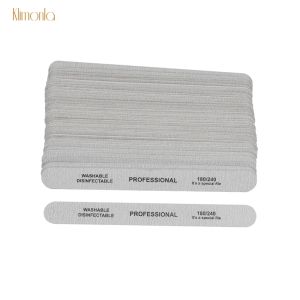 Zestawy 50pcs szary drewniany paznokcie sztuka szlifierka Bufor paznokci 180/240 GIRT Papier ścierny UV polernia żelowa manicure narzędzia do paznokci salon