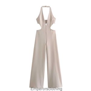 2024 Spring New Womens Sexy Slim Hanging Neck Open Back Long jumpsuit pants