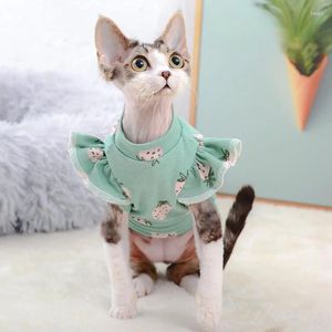 Cat Costumes Clothes Cute Flying Sleeve Base Layer Spring And Summer Thin Anti-shedding Vest Hairless Pure Cotton