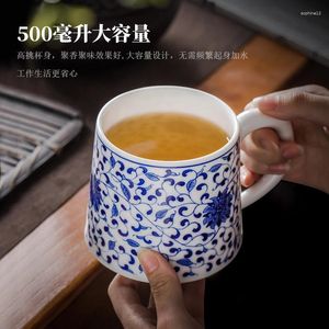 Чайные наборы синего и белого фарфора с лайнером Office Cup Cup Jingdezhen