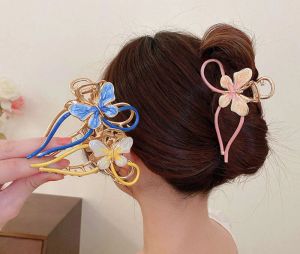 Faux Leather Headband New Women Metal Hair Claw Crab Vintage Butterfly Shape Hair Clips Headband Hairpin Cross Hairclip Fashion Hair Accesso