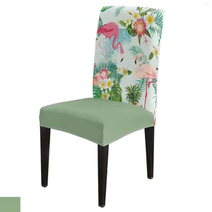 Крышка стулья Flamingo Тропическое растение цветочное покрытие набор кухонная столовая эластичная спандекс сиденье.
