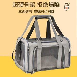 Cat Carriers Crates Houses bag out portable large capacity sterilization pet cat carrying cage canvas Dog Backpack H240407