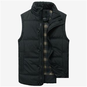 Men'S Vests Wholesale- Spring New Casual Stand Collar Doudoune Sans Manche Homme Slim Solod Color Sleeveless Jacket Men Drop Delivery Dhobi