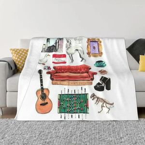 Decken Freunde Sofa Fleece werfen Decke warme Flanell -TV -Show für Bettwäsche -Auto -Couch -Verspannungen
