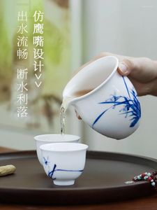 TEAWARE SETS STOR TEA PINcher Blue White Porcelain kan utrustas med Siler Serving Pot Fair Mugg Accessories Ceramic Cup