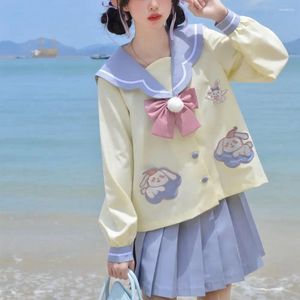 Clothing Sets Sweet Cute Jk Uniform Spring Summer Long/short Sleeved Sailor Suit Anime Character Cosplay Costume Pleated Skirt Set