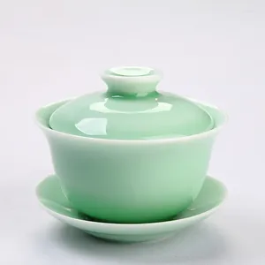 Tee-Sets Chinese Celadon Gai Wan Tea Set Bone China Cup Dehua Gaiwan Porzellan Teetasse für hochwertige kreative Kesselkessel