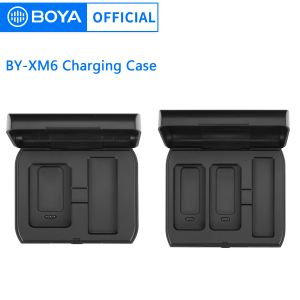 Acessórios Boya BYXM6K1 Caixa BYXM6K2 Caixa de carregamento Caixa de carregamento Esportes de fones de ouvido à prova d'água para microfone sem fio BYXM6S1/S2