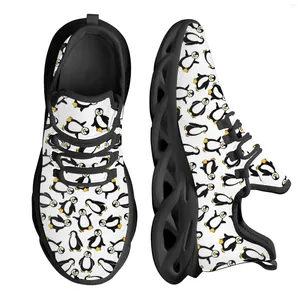 Casual Shoes INSTANTARTS Lovely Penguin Pattern Lightweight Outdoor Knitted Breathable Platform Blade Running Footwear