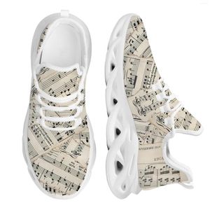 Sapatos casuais instantarts Música vintage Notas pontuação de alta qualidade A moda neutra respirável neutra personalizada ao ar livre