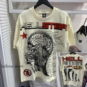 Hellstar Shirt Men Shirt T Shirt Punk Bluza Designer T Shirt Elastyczne spodnie dresowe Summer Sportswear Set 504